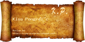 Kiss Pongrác névjegykártya